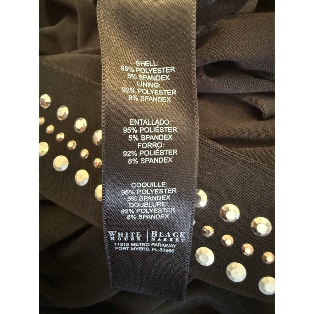 White House Black Market Black Dress Silver & Gold Beaded Size Medium - Picture 5 of 6